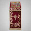 Orthodox Iconostasis Velvet Cover with Golden Cross Embroidery