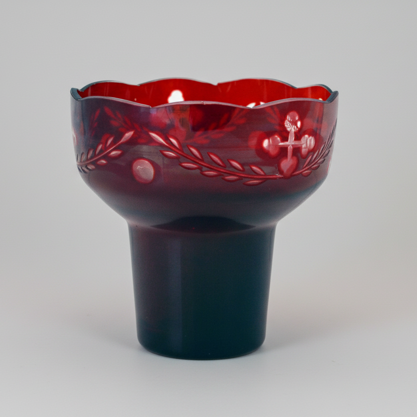 Romanian Orthodox Hand Carved Glass Cups