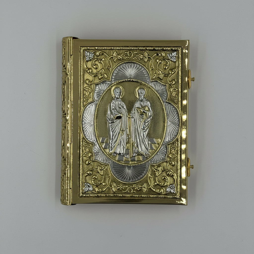 Holy Apostlos Book Sculptured Medium Size 24x19x4cm Gold Plated